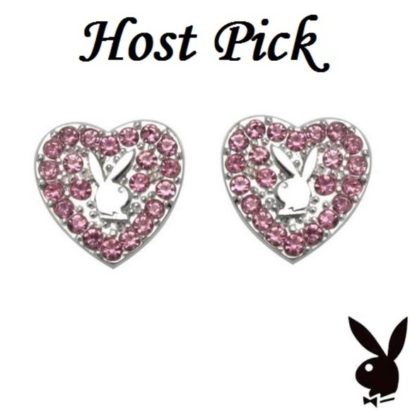 Playboy Jewelry Set Necklace Earrings Pink Heart - Picture 5 of 7